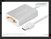 Cáp chuyển đổi USB to VGA Ugreen 40244