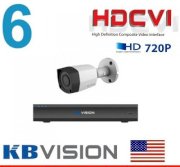 Bộ 6 camera Kbvision HDCVI 720P KB7201D-6 (1.0MP)