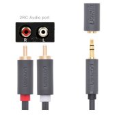 Cáp Audio 3.5mm Female to 2RCA Male 1m Ugreen mạ vàng 24K (#2288)