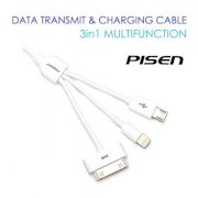 Cáp Pisen 3 đầu Micro USB - Apple 30 pin - Apple Lightning