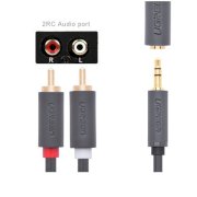 Cáp Audio 3.5mm Male to 2RCA Female 0.2m Ugreen mạ vàng 24K (#2256)