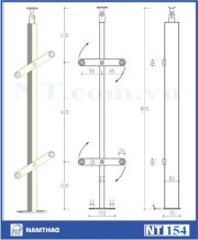 Trụ lan can bắt kính NT 154