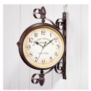 Đồng hồ sắt trang trí treo tường 2 mặt - Cổ điển (Retro Clock)