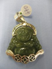 Mặt dây chuyền Phật di lặc đá cẩm thạch 4,5 x 3,7 cm