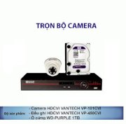 Trọn bộ 01 camera HDCVI VANTECH VP-101CVI, 01 Đầu ghi VP-450CVI, 01 Ổ cứng WD 1TB
