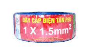 Dây đồng mềm một ruột Tân Phú 450/750V CU/ PVC 1x1.5mm (xanh)
