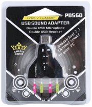 USB Sound Adapter Virtual 7.1 Channel PD560