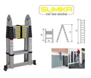 Thang Nhôm Rút Đôi Đai Nhựa 4.4m Sumika SK 440D