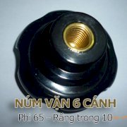 Núm vặn 6 cánh Doti Ø65 - Răng trong 10 mm