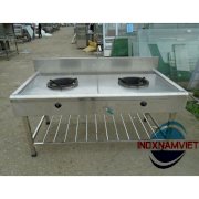 Bếp công nghiệp Inox 2 họng lò Nam Việt BCN A2