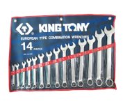 Bộ cờ lê đầu tròng, đầu mở 14 chiếc 15/16''- 1-1/4 Kingtony 1211SR