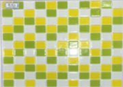 Gạch Mosaic thủy tinh màu xanh lá vàng trắng HTE28