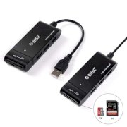 Bộ Chia 3 USB 2.0 Tích Hợp Đầu Lọc Thẻ TF/SD ORICO H33TS-U2, Nhựa. Chipset VL812 & GL. (Mẫu Mới, Đen)
