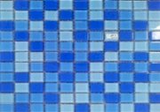Gạch Mosaic ba sắc xanh dương nhạt chuyển màu HTE36
