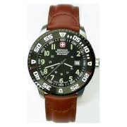Đồng hồ Wenger Swiss Military Men's Watch - Brown Leather Strap- Analog Quartz 72942 NIB VN-72942