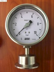 Đồng hồ đo áp suất Wise P752 100mm dialmeter, 0~10Bar, 2"inch Clamp