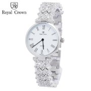 Đồng hồ nữ chính hãng Royal Crown 2601 dây đá mặt trắng