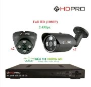 Trọn bộ gói Camera quan sát HDPRO Full Hd (2.4Mpx) trong nhà và ngoài trời