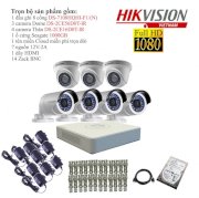 Trọn bộ 7 camera giám sát Hikvision TVI 2 Megapixel DS-2CE56D0T-IR-7 Full HD