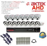 Trọn bộ 15 camera quan sát AHD BKTEK 1.3 Megapixel BKT-101AHD1.3-15