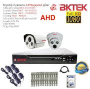 Trọn bộ 2 camera quan sát AHD BKTEK 2.0 Megapixel BKT-101AHD 2.0-2