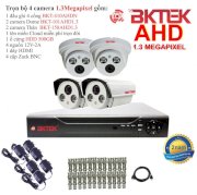 Trọn bộ 4 camera quan sát AHD BKTEK 1.3 Megapixel BKT-101AHD1.3-4