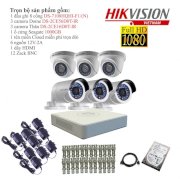 Trọn bộ 6 camera giám sát Hikvision TVI 2 Megapixel DS-2CE56D0T-IR-6 Full HD