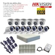Trọn bộ 13 camera giám sát Hikvision TVI 2 Megapixel DS-2CE56D0T-IR-13 Full HD