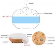 Bình phun sương, khuếch tán tinh dầu màu vân gỗ UR Power Wood Grain Essential Oil Diffuser ( Hàng Nhập Mỹ )