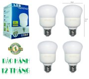 4 Bóng Đèn Led 9W Tiết Kiệm Điện Hình Quả Bầu, Sáng Vàng Posson