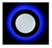 Đèn Led âm trần kiểu tròn - vuông 2 màu 3 chế độ 6W trắng xanh dương