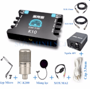 Combo Soundcard K10 + Mic PCK200 - Hàng chính hãng