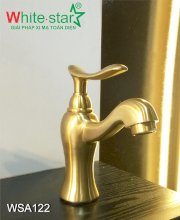 Vòi lavabo inox 304 mạ vàng cổ điển White Star WSA122