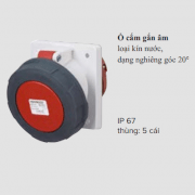 Ổ cắm công nghiệp Mennekes gắn âm kín nước, dạng nghiêng 3P-63A-4 chân-400V-205a