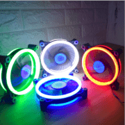 Combo 5 fan case 12cm Coolmoon aura dual ring led green