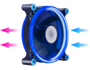 Combo 4 fan case 12cm Coolmoon aura dual ring led blue