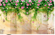 Tranh gạch men 3D dàn hoa leo tường(1.2x1.8m)