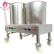 Nồi đôi điện nấu phở Hào Hương 30x60 lít (bánh xe+tay đẩy)