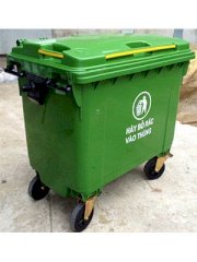 Xe đẩy rác bằng nhựa HDPE 660 lít -TRDA-660
