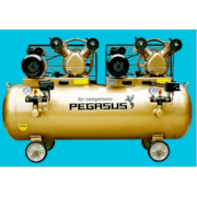 Máy nén khí dây đai 2 đầu nén - 2 motor Pegasus TM-2X2-3HP-230L