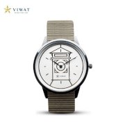 Đồng hồ nam Viwat VW-104S Dây Nato Xám Trắng