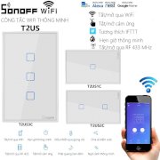 Công tắc WiFi RF cảm ứng T2 EU 2 cổng