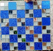 Gạch mosaic trắng xanh AL105