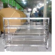 Xe đẩy khay cơm inox Hải Minh HB05