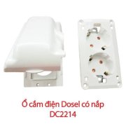 Ổ cắm điện Dosel  2 lỗ có nắp đứng DC2214