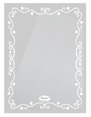 Gương nhà tắm viền in hoa văn Pioneer hình chữ nhật 50x70cm - PE108B
