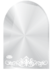 Gương nhà tắm in hoa văn Pioneer hình mái vòm 50x70cm - PE130B