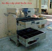 Xe đẩy cấp phát thuốc inox HẢi Minh T 08