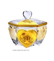 Thố pha lê trái tim mạ vàng hoa sen 57400-57000-HOASEN-130