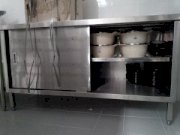 tủ cất giữ chén bát inox cửa lùa Hải Minh  A18